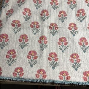 Floral Woven Pillow cover  in Cream and Pink